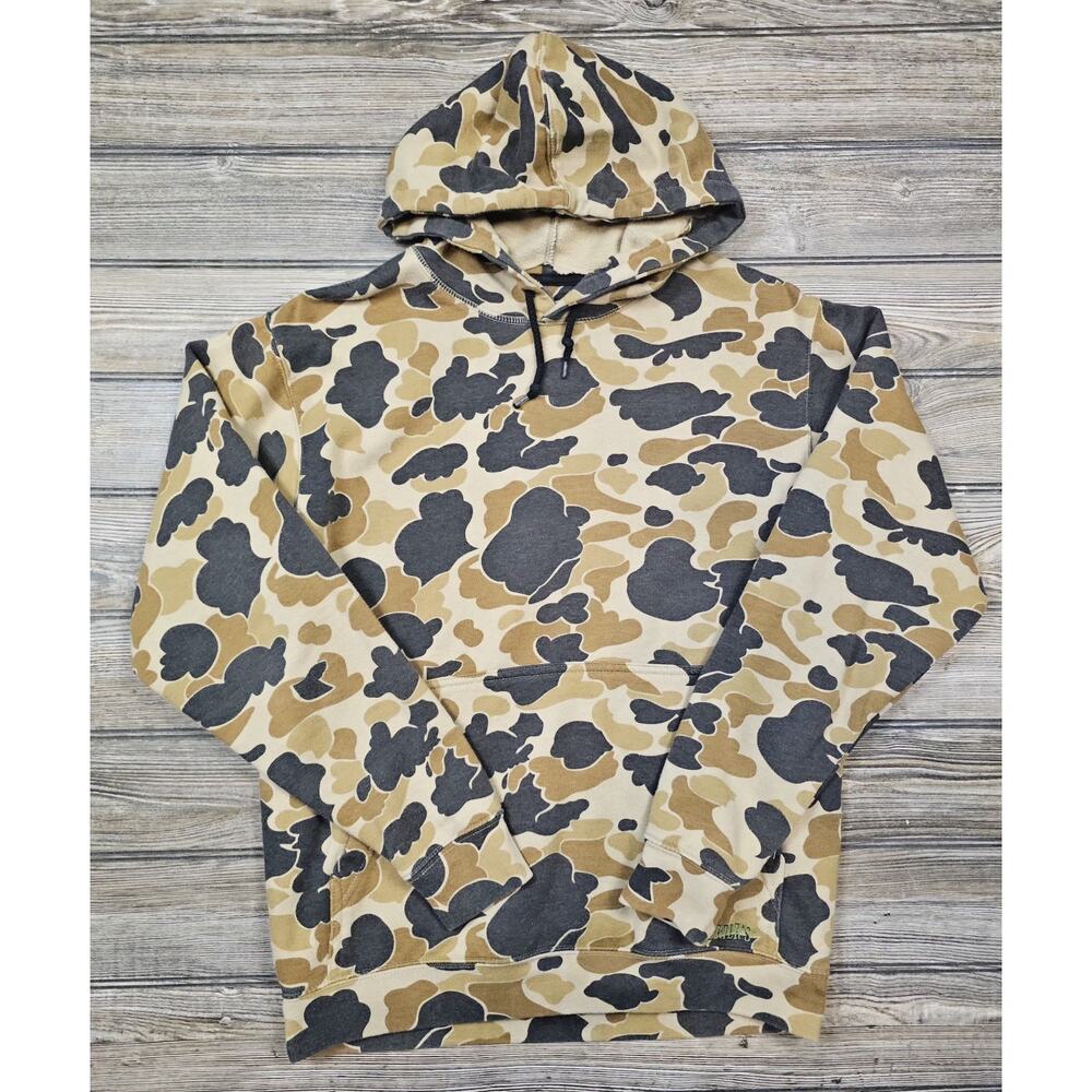 Mens Vintage Waterfowl Duck Camo Herters Pullover Hoodie Size Medium